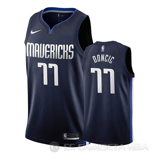 Camiseta Luka Doncic #77 Dallas Mavericks Statement 2019-20 Azul - Haga un click en la imagen para cerrar